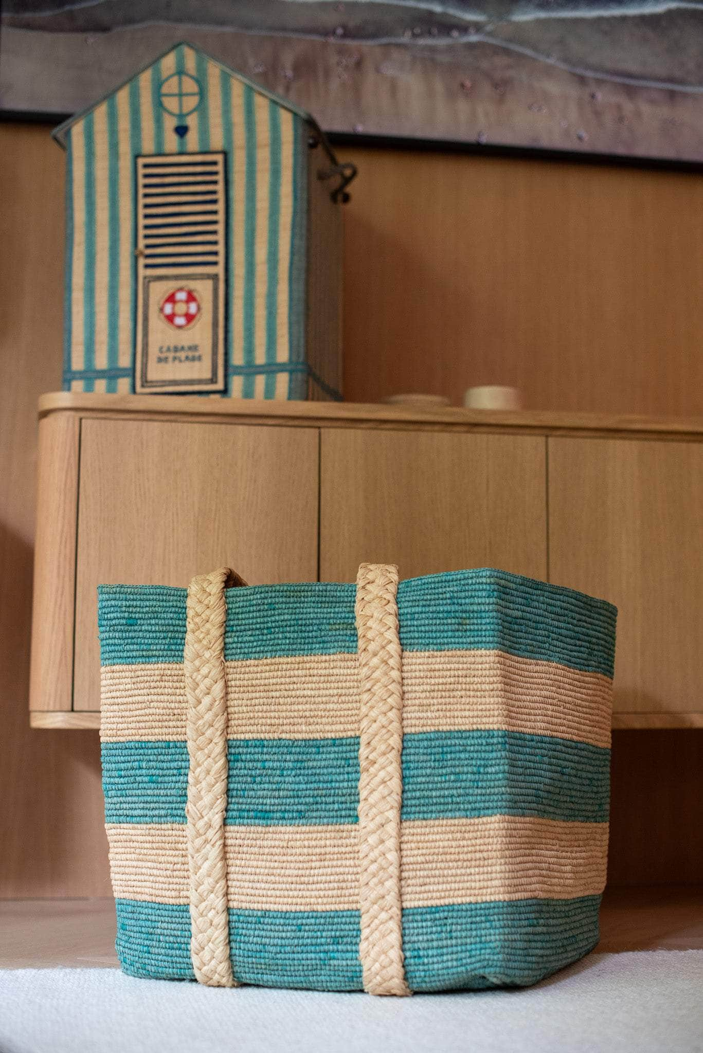 POUMPOUM HOME CABAS LE GRAND PANIER JOIA BLEU