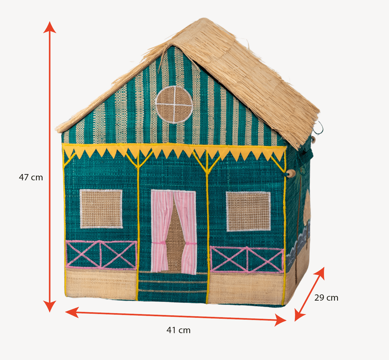 POUMPOUM KIDS Coffre de rangement COFFRE DE RANGEMENT RAPHIA - MAISON TAHITI (Large)