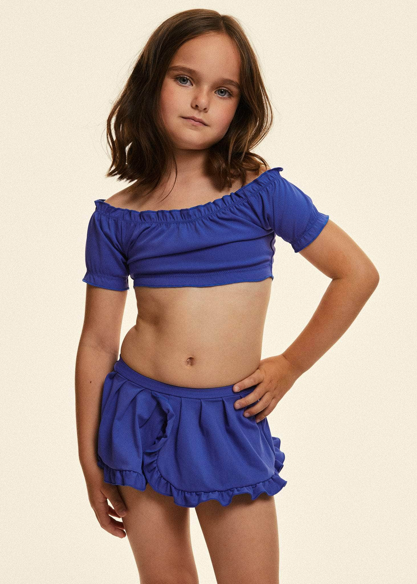 POUMPOUM Maillot Enfant Maillot de bain 2 pièces bleu enfant fille Bily